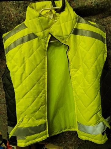 Alternative Text!Gilet mit wenig Flecken Neon Farbe Gr S